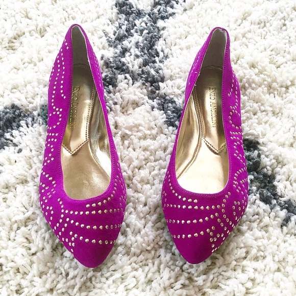 Enzo Angiolini Shoes - studded fuchsia flats